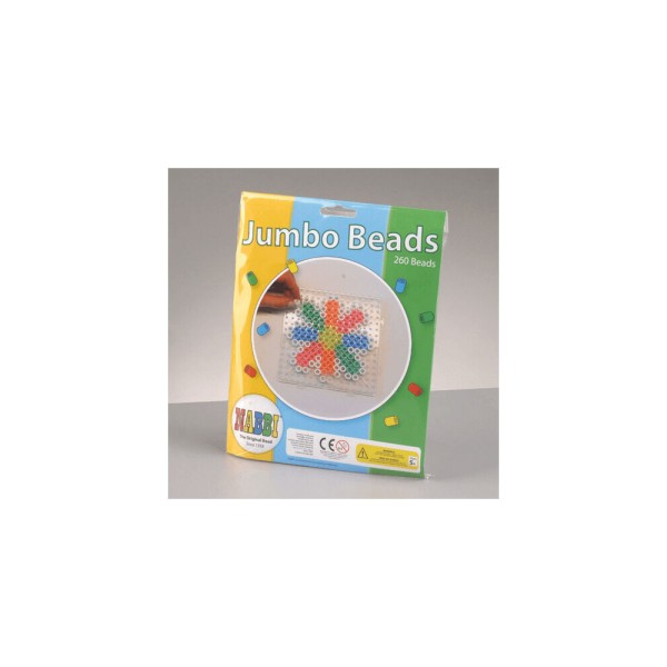 Nabbi®Jumbo Beads -Bügelperlen mit Stiftplatte, Ø 10mm 260 Stk.,Standard Mix