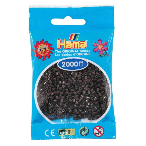 Hama Mini-Bügelperlen 2000 im Beutel braun
