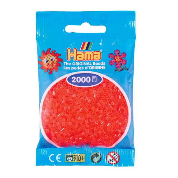 Hama Mini-Bügelperlen 2000 im Beutel neon-rot