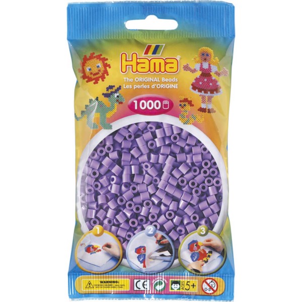 Hama Beutel mit 1000 Bügelperlen pastell-lila