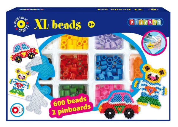 Playbox Bügelperlenset XL-Perlen Auto &amp;Teddy