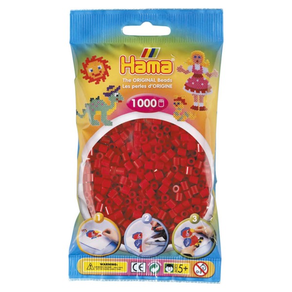 Hama Beutel mit 1000 Bügelperlen mittelrot